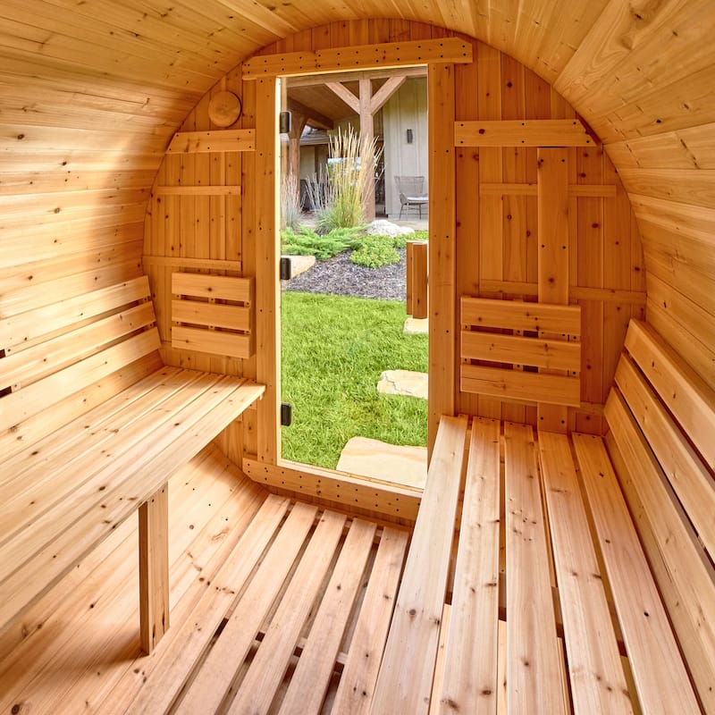 Backyard Discovery Paxton 4-6 Person Outdoor Barrel Sauna, 9kW Heater