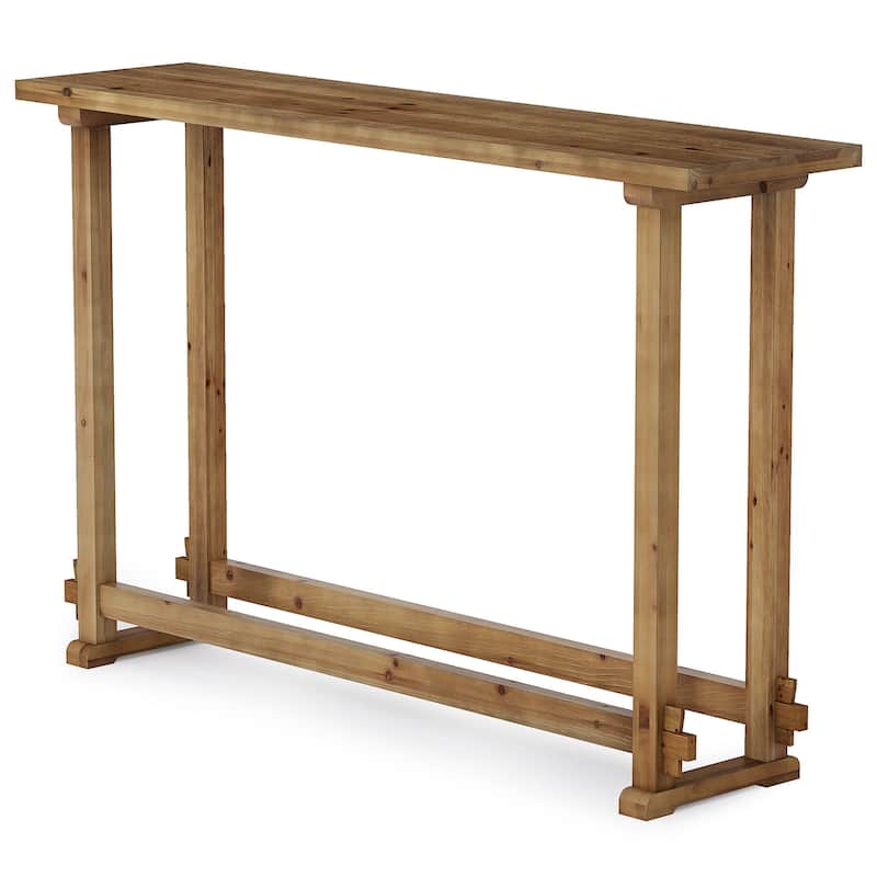 63" Long Bar Table, Narrow Rectangular Pub Table with Footrest
