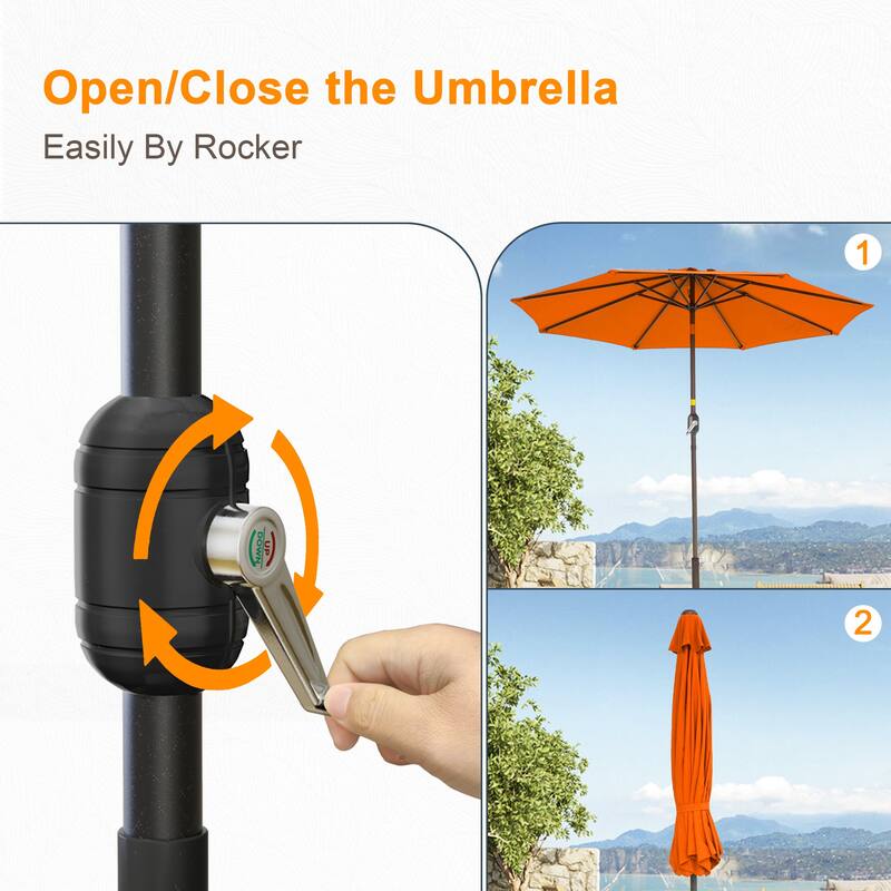 LIVOOSUN 9ft Patio Umbrella Outdoor Table Umbrella with Tilt and Crank