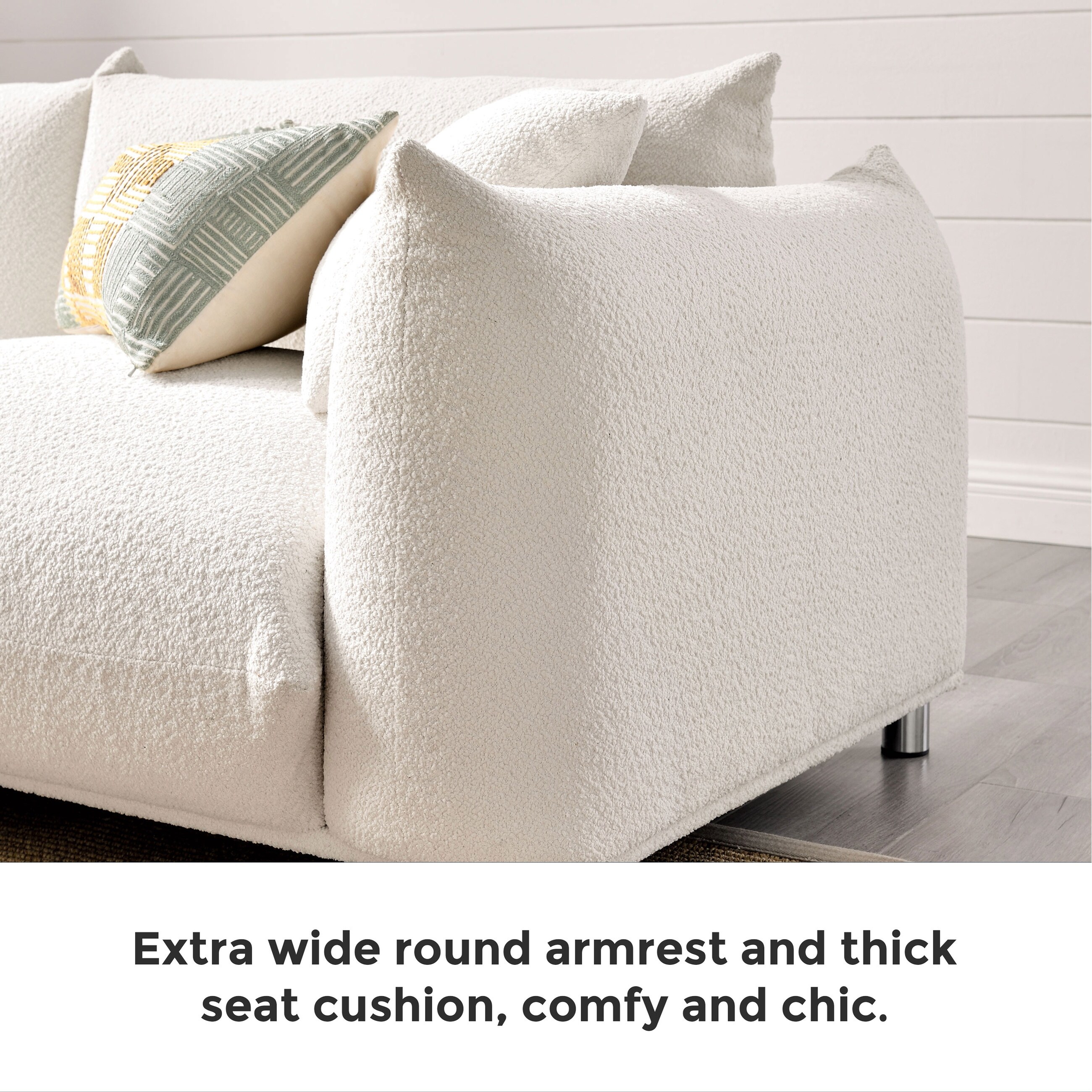 78.2nch Wide Boucle Sofa, Scandinavian-style Couch, Loveseat 78.2nch Wide Boucle Sofa, Scandinavian-style Couch, Loveseat