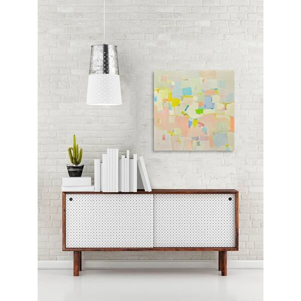 Shop 48 Pink And Beige Printed Abstract Design Square Canvas Wall