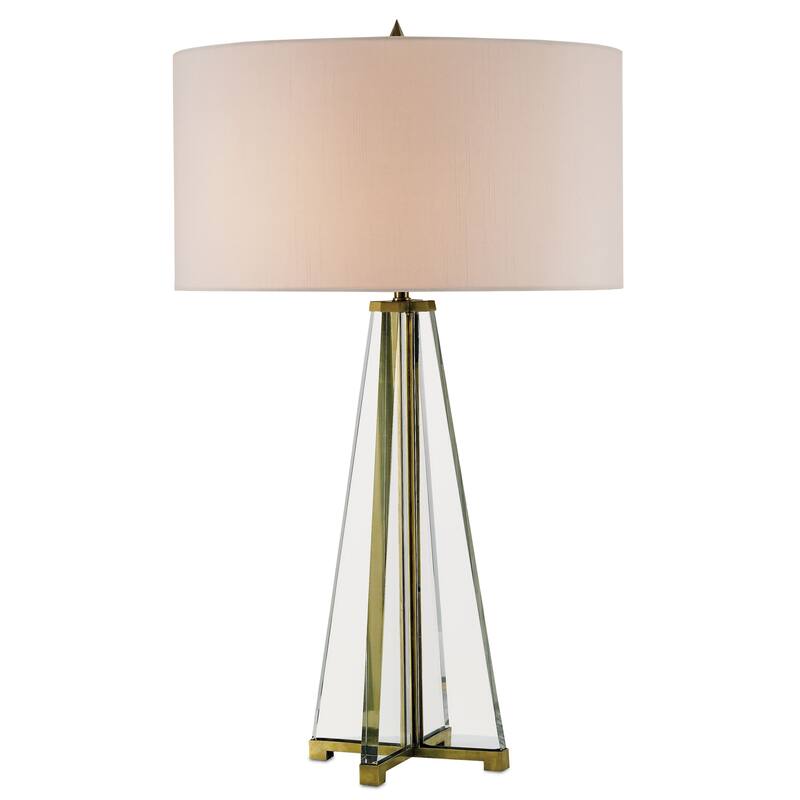 Currey & Company Lamont Clear Table Lamp - 30"h x 18"dia - 30"h x 18"dia - Clear/Brass