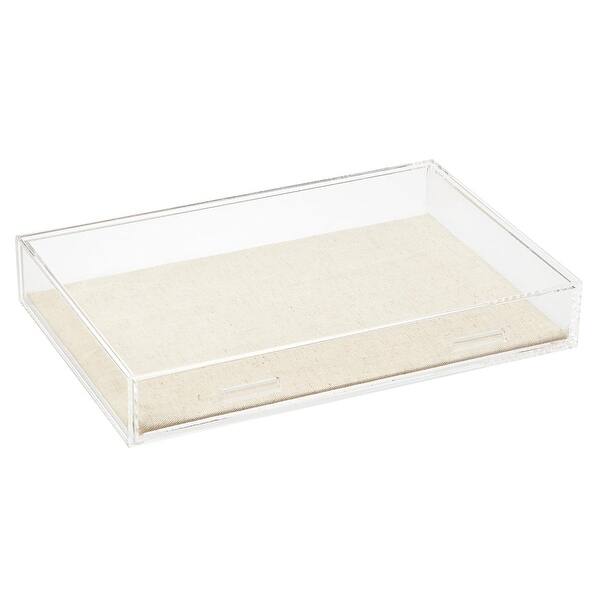 Luxe Acrylic Jewelry Drawer Clear/Linen - 1-Compartment Wide Drawer