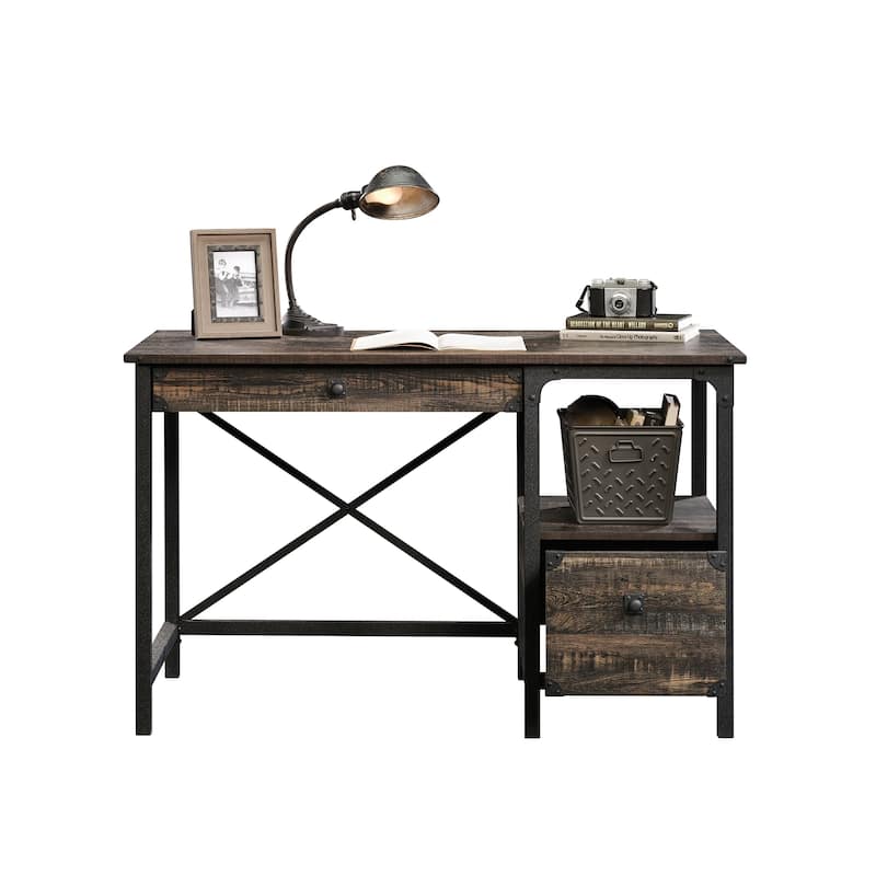Wood Desk with Rustic Industrial Style