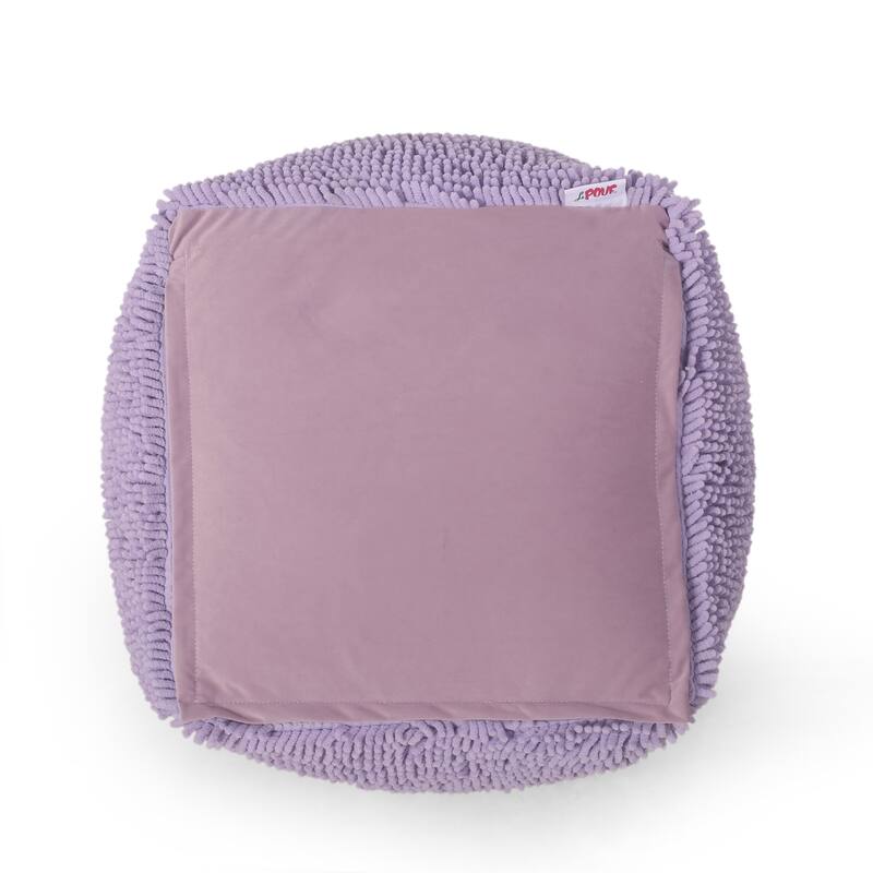 Moloney Modern Microfiber Chenille Square Pouf by Christopher Knight Home
