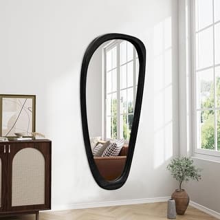 Irregular Mirror Asymmetrical Wood Wall Mirror