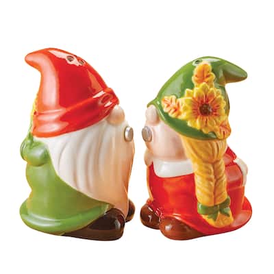 Ceramic Fall Kissing Gnomes Salt and Pepper Shakers - 2.2 x 4 x 2.6