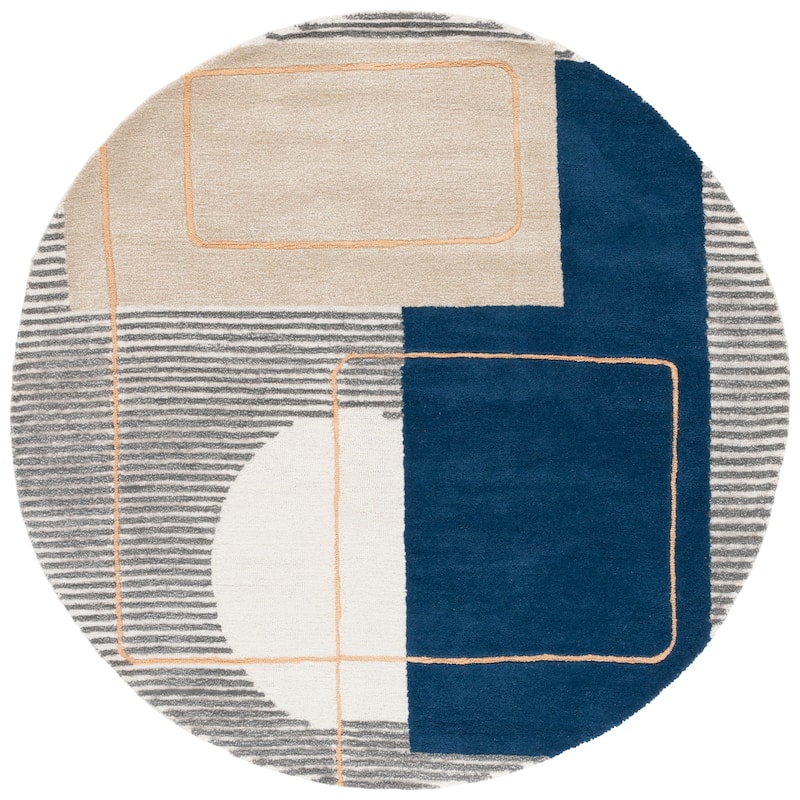 SAFAVIEH Handmade Ebony Kimi Contemporary Wool Rug