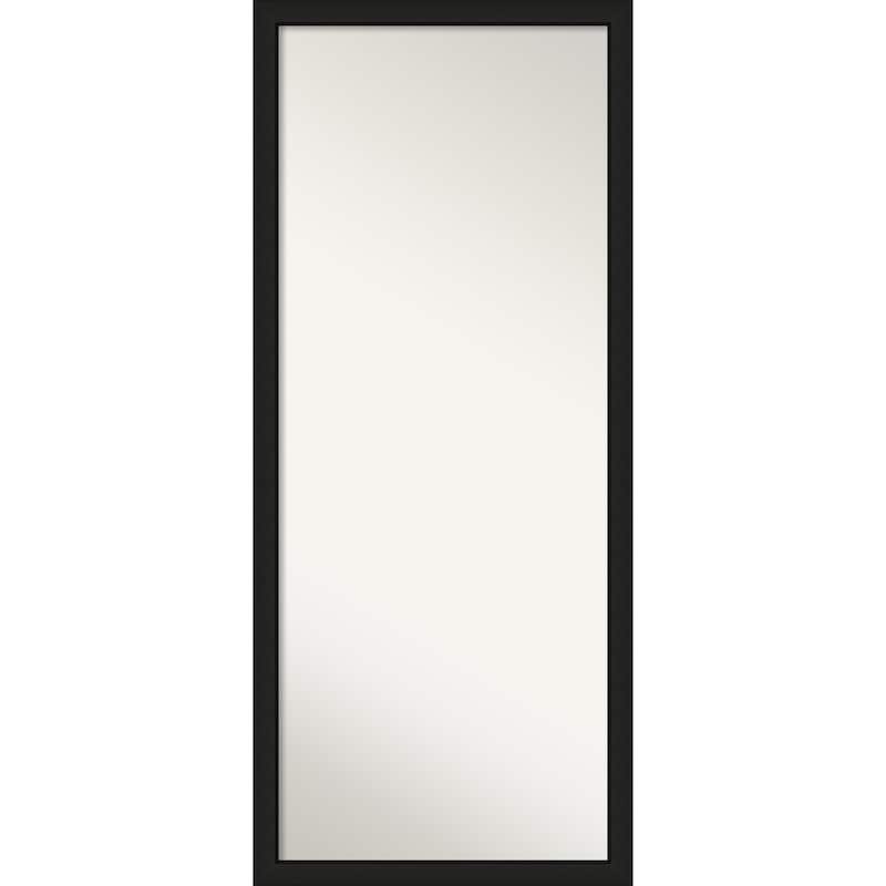 Midnight Black Narrow Non-Beveled Wood Framed Full-Length Floor Leaner Mirror - Midnight Black Narrow - Glass Size 24x60