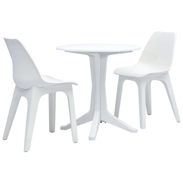 Shop vidaXL 3 Piece Bistro Set Plastic White Outdoor ... (600 x 600 Pixel)