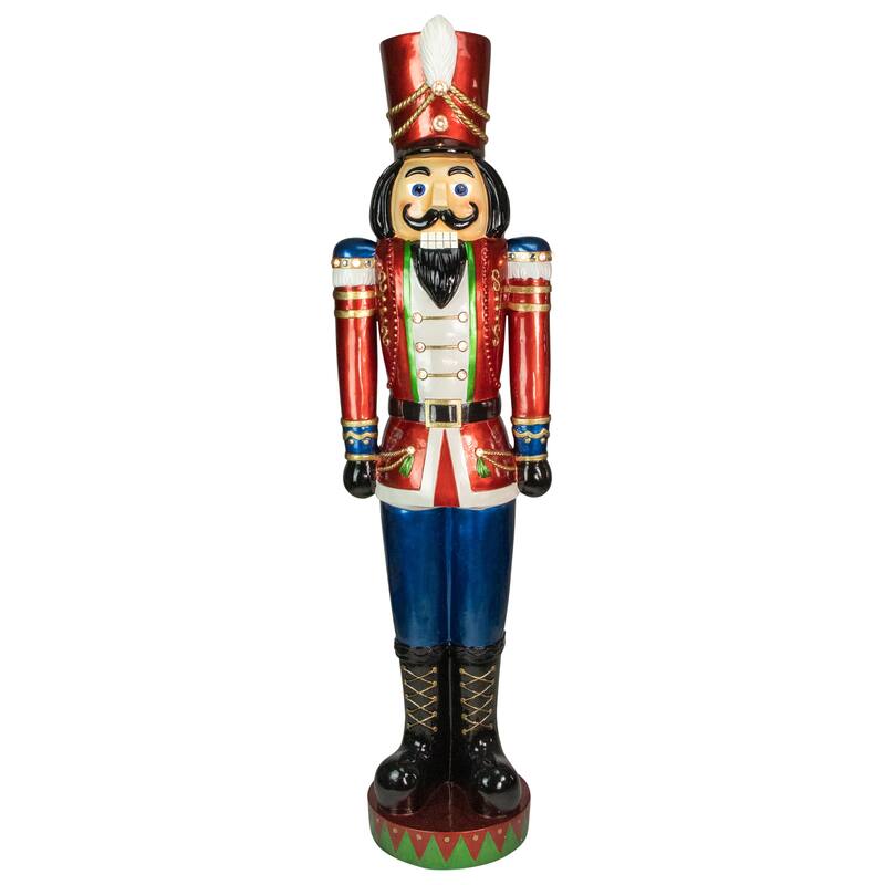 75" LED Metallic Jeweled Fiberglass Christmas Nutcracker