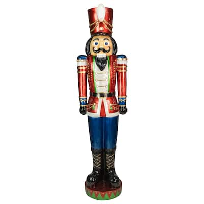 75" LED Metallic Jeweled Fiberglass Christmas Nutcracker