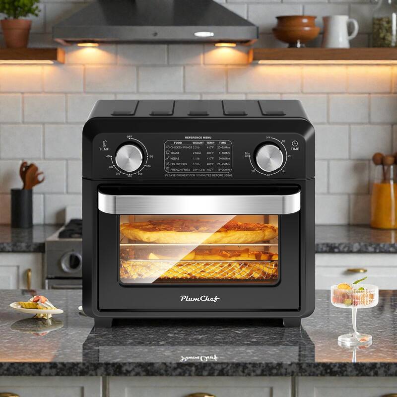Compact Air Fryer Toaster Oven 11QT, Countertop 2 Slice Toaster Oven with Air Fry Bake Broil, 1000W