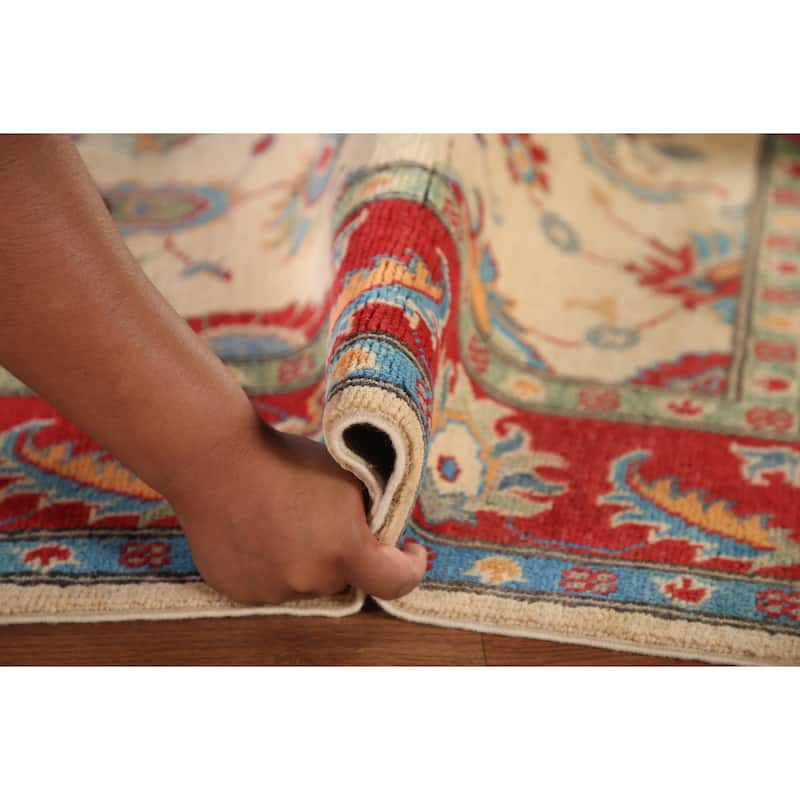 Kazak Area Rug Hand-Knotted Traditional Wool Carpet - 3'9"x 6'1"