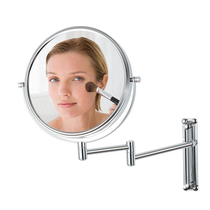 8 inch Chrome Wall Mounted Round Frame DoubleSided Makeup Mirror with