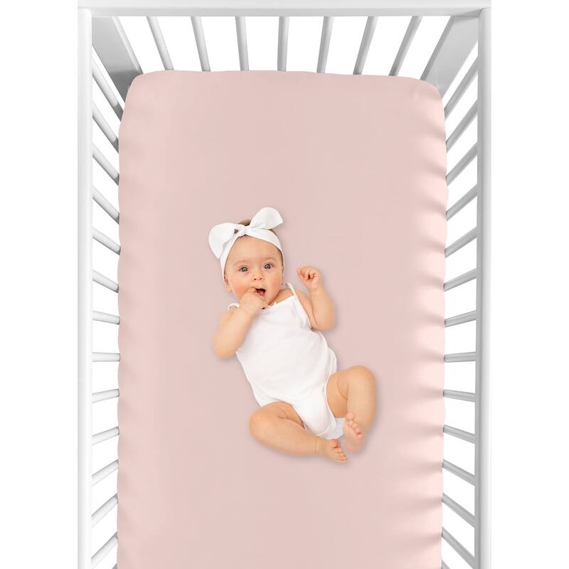 Sweet Jojo Designs Blush Pink Watercolor Floral Collection Fitted Crib Sheet