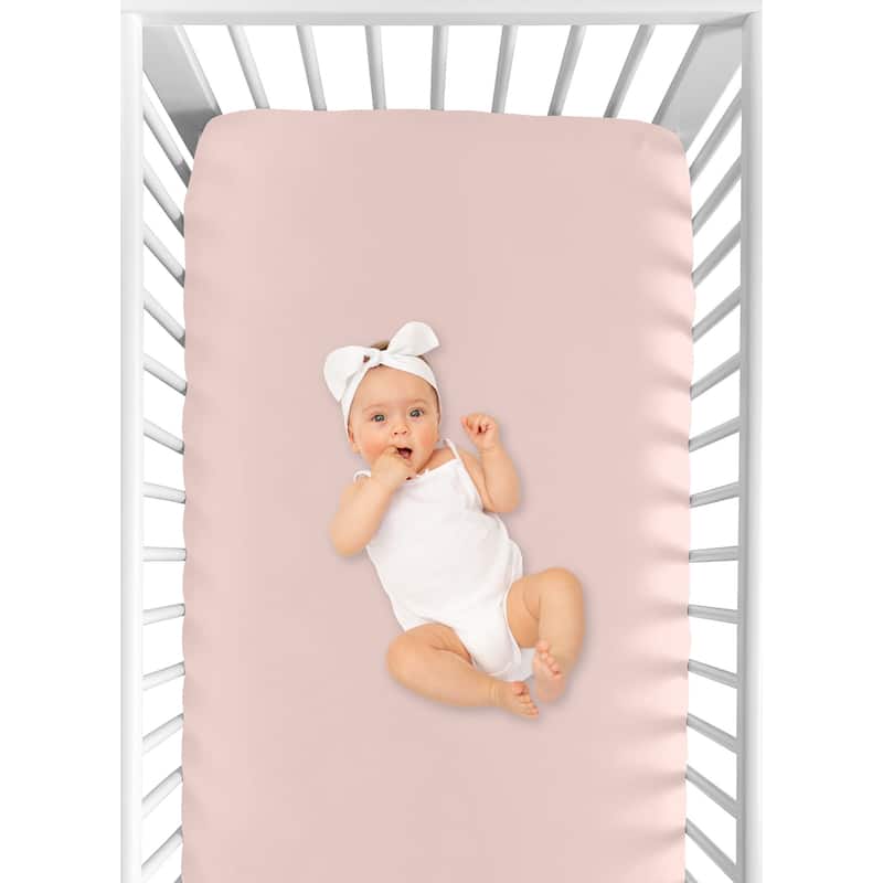 Sweet Jojo Designs Solid Blush Pink Celestial Collection Fitted Crib Sheet