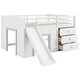preview thumbnail 4 of 7, Full Size Low Loft Bed with Slide,Three Storage Drawers and Two Doors
