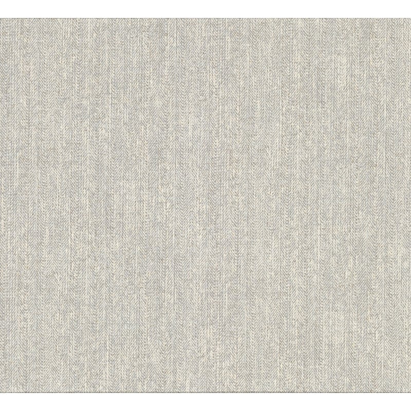 Brewster Holden Neutral Chevron Faux Linen Wallpaper - 21in x 396in x 0.025in