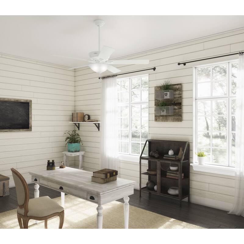 Hunter 60" Hillsborough Great Room Indoor Ceiling Fan LED Light and Pull Chain - Traditional, Rustic