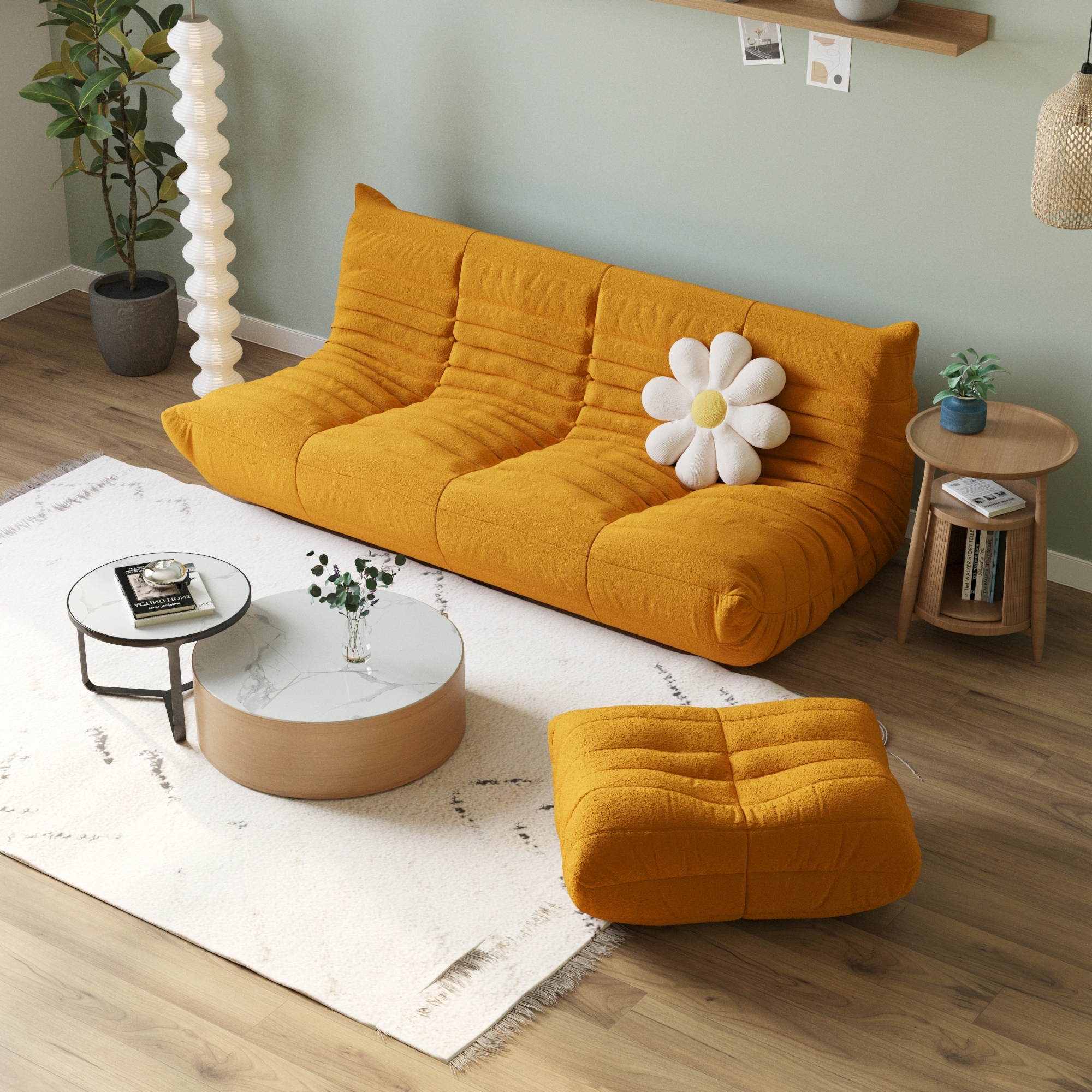 69 40 inch Bean Bag Chair Large Super Soft Teddy Velvet Lazy Sofa