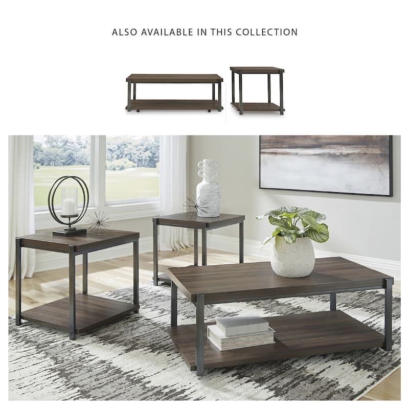 Signature Design by Ashley Trindwick Brown/Gray Table (Set of 3) - 47.25" W x 25.13" D x 18.13" H