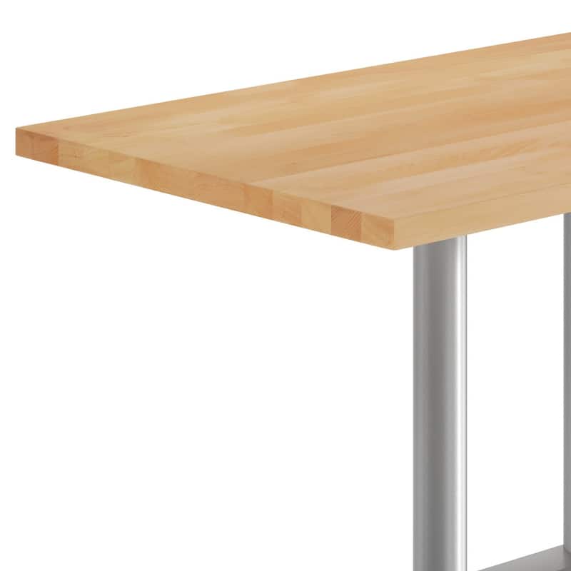 Rectangular Solid Wood Tabletop w/ 27" x 15" Two-Column Dining Height Table Base - 30"W x 48"D x 29.5"H