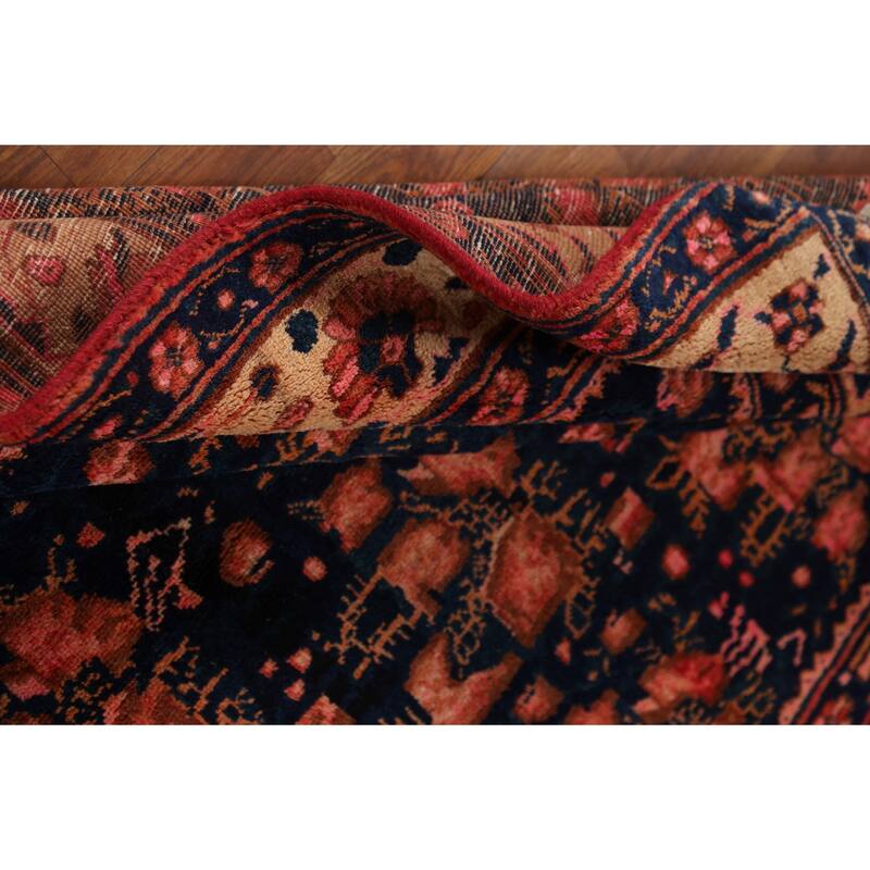 Blue Sirjan Persian Vintage Area Rug Hand-Knotted Wool Carpet - 4'6"x 6'3"