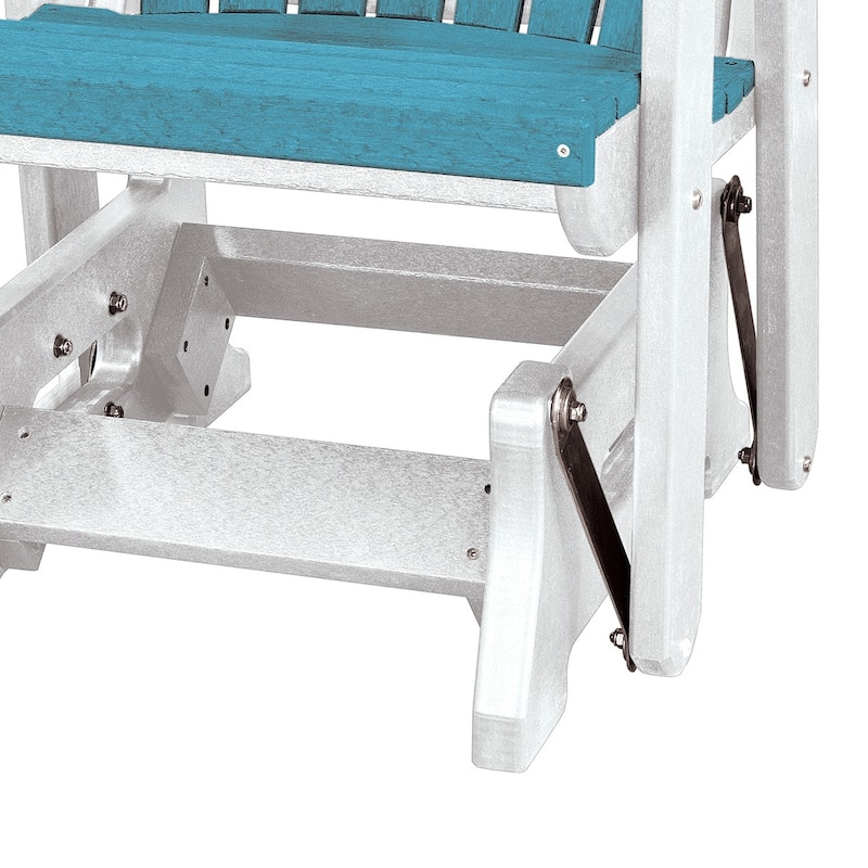 OS Home and Office Model Double Glider with Center Table in Aruba Blue with White Base