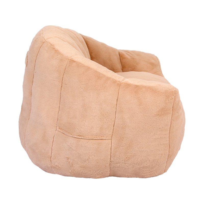 GDFStudio - Faux Fur 41.4" Deep Seat Bean Bag Chair with Armrests