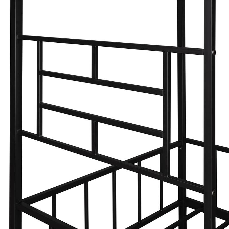 House Bed Frame Metal Twin Size Slatted Support No Box Spring Needed