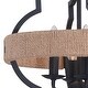 preview thumbnail 3 of 3, Beaumont 14-in W Gray and Natural Rope Farmhouse Cage Ceiling Light - 14-in. W x 17.25-in. H x 14-in. D