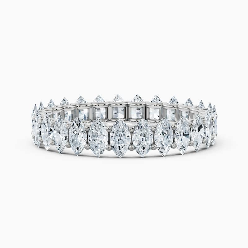 Auriya 14k Gold Marquise North-South Lab Grown Diamond Eternity Band 2.70 - 11.25 ct. tw. (F-G, VS) - 2.70 ct. wt. - 4.5 - White