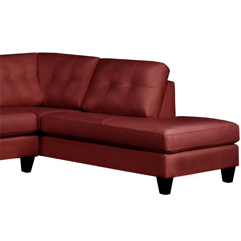 Tory Top Grain Leather Tufted Left/ Right-facing Sectional Sofa