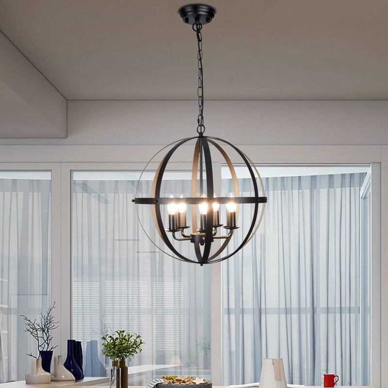 Pendant Light Flush Mounted Adjustable Hanging Ceiling Chandelier Light for Kitchen Island Living Room