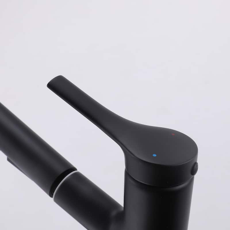 Single Handle Bathroom Sink Faucet with Pull Out Sprayer Stainless Steel Modern 1 Hole Pull Out Bathroom Basin Vanity Faucets