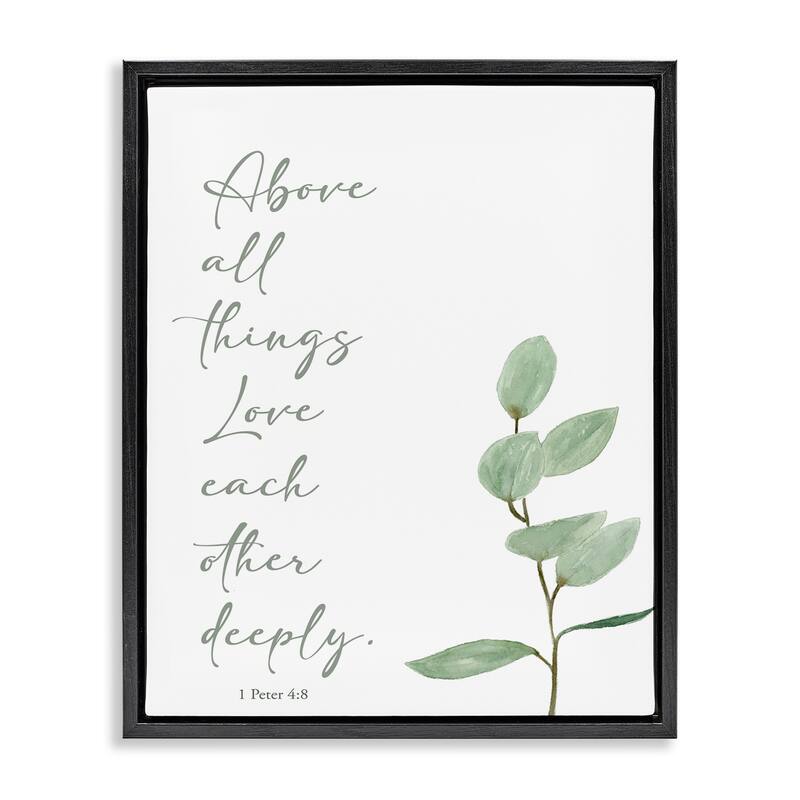 Stupell Love Each Other Deeply Framed Floater Canvas Wall Art Design By Lucille Price - 25 x 31 - Black