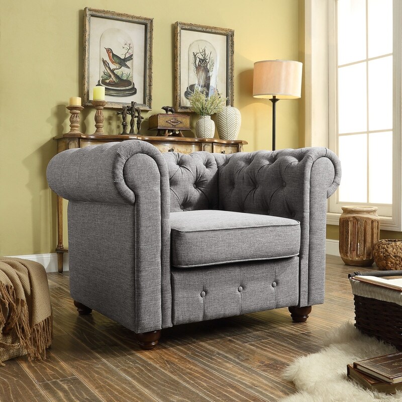 Moser Bay Garcia Chesterfield Rolled Arm Chair