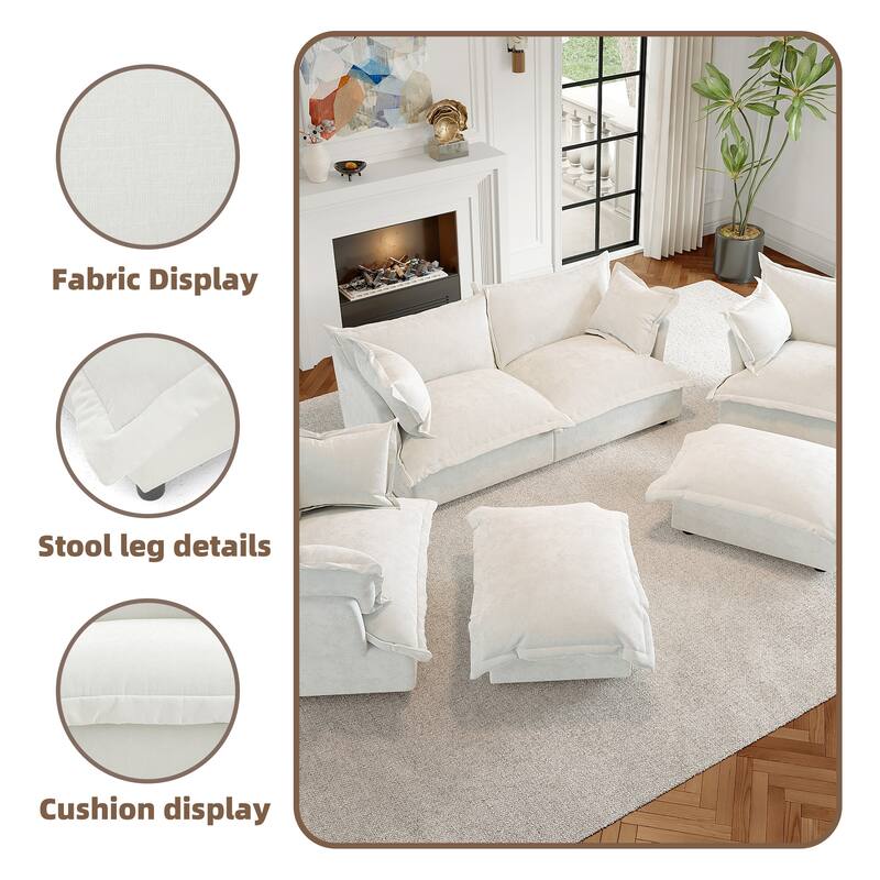 Cloud Chenille Upholstered Modular Sectional Sofa