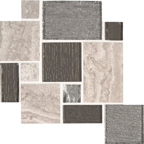 MSI SMOT-GLSP-8MM 11-3/4" x 11-3/4" Versailles Mosaic Sheet - Varied Glass and Porcelain Visual - Sold by Carton (9.6 - Lynx