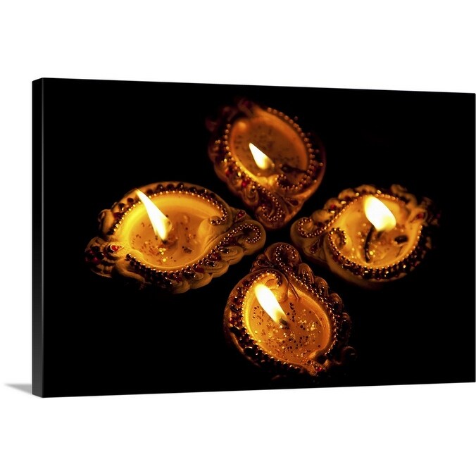 Shop Oil Lamps Or Diyas For Diwali Canvas Wall Art Overstock 16482872
