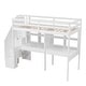 preview thumbnail 19 of 36, Modern Twin Size Loft Bed Frame with Storage Staircase and Double Desks and Shelves