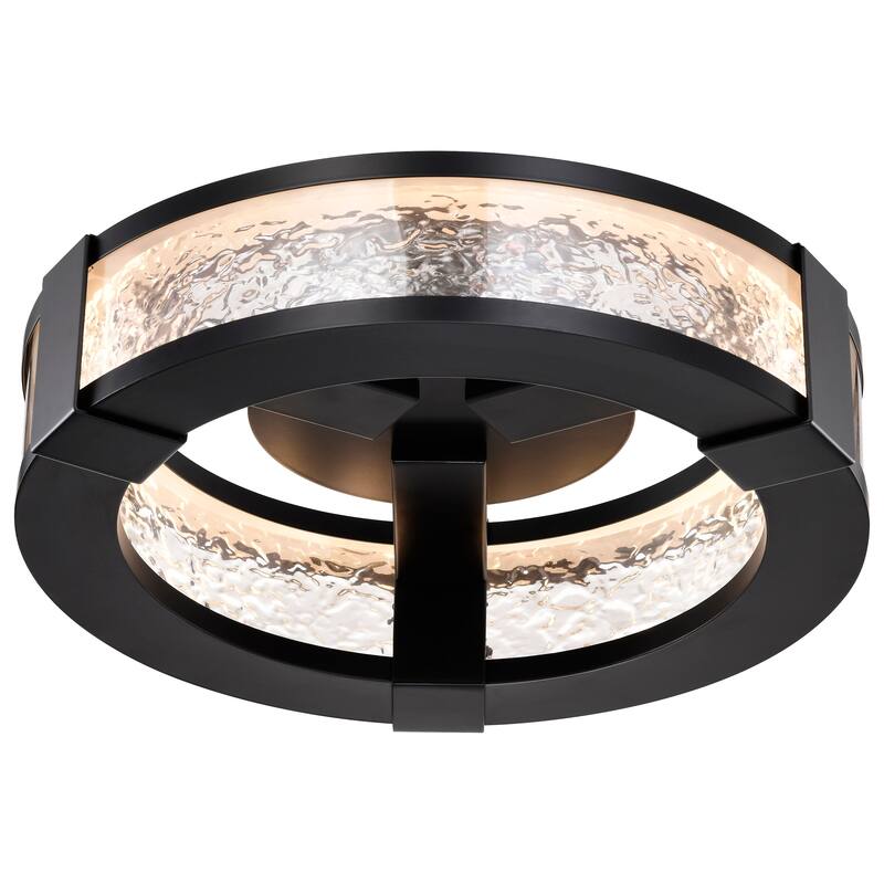Darrow - 13 Inch LED Flush Mount - Matte Black - Acrylic Panels