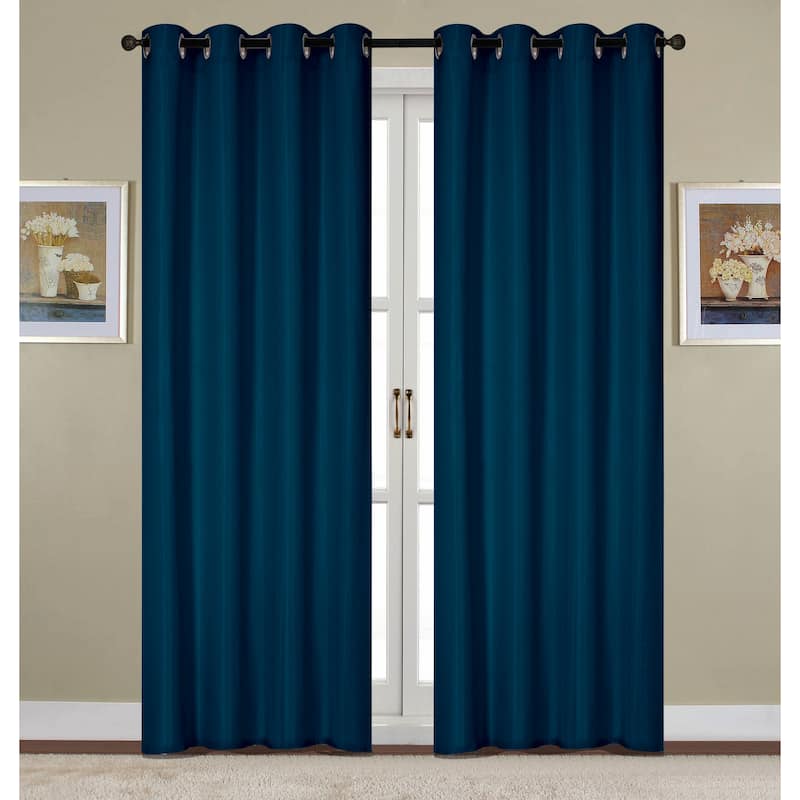 Kennedy Room Darkening Window Curtain Panel 90" - 54 x 90 - Navy