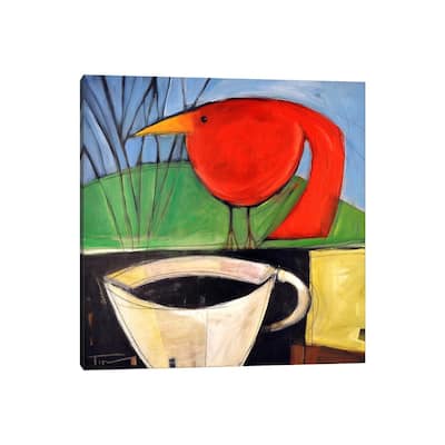 iCanvas "Coffee And Red Bird" by Tim Nyberg Canvas Print