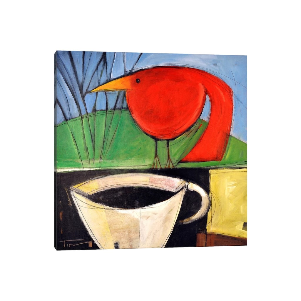 iCanvas "Coffee And Red Bird" by Tim Nyberg Canvas Print