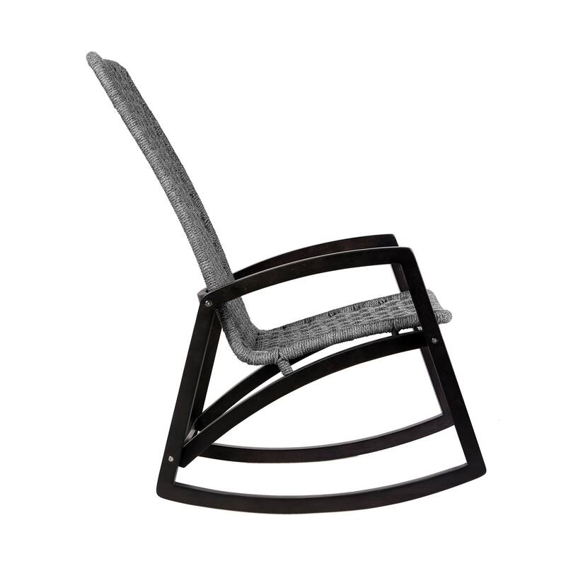 Sequoia Rope & Solid Eucalyptus Wood Indoor / Outdoor Rocking Chair