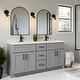 preview thumbnail 9 of 13, Modern Metal Framed Maeve Arched Wall Accent Mirror Single - Black