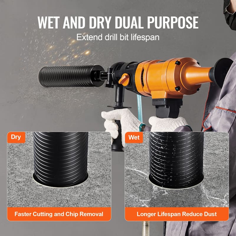 Core Drill Bit, 2.5" Wet/Dry Diamond Core Drill Bits for Brick and Block, Concrete Core Drill Bit with Pilot Bit Adapter