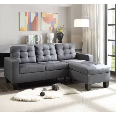 sectional sofa in grey linen